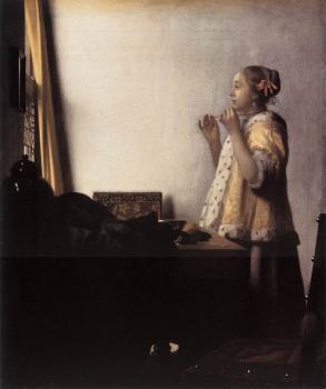 約翰尼斯 維米爾 Woman with a Pearl Necklace 約翰尼斯 維米爾 Woman with a Pearl Necklace